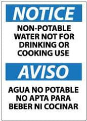 NMC - "Notice - Non-Potable Water - Not for Drinking or Cooking Use", 14" Long x 10" Wide, Rigid Plastic Safety Sign - Rectangle, 0.05" Thick, Use for Hazardous Materials - All Tool & Supply