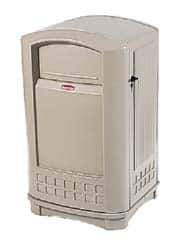 Rubbermaid - 50 Gal Beige Rectangle Trash Can - Polyethylene, 42-1/8" High x 24-3/4" Long x 25-1/4" Wide - All Tool & Supply