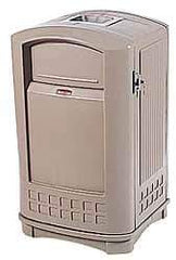 Rubbermaid - 50 Gal Beige Square Trash Can - Polyethylene, 42" High x 25" Long x 25" Wide - All Tool & Supply