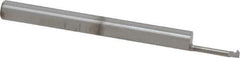 Accupro - 1/4" Cutting Depth, 40 to 80 TPI, 0.06" Diam, Internal Thread, Solid Carbide, Single Point Threading Tool - Bright Finish, 1-1/2" OAL, 1/8" Shank Diam, 0.02" Projection from Edge, 60° Profile Angle - Exact Industrial Supply