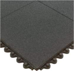 Wearwell - 3' Long x 3' Wide x 5/8" Thick, Anti-Fatigue Modular Matting Tiles - Male & Female, 4 Interlocking Sides, Black, For Dry & Wet Areas, Series 574 - All Tool & Supply