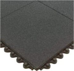 Wearwell - 3' Long x 3' Wide x 5/8" Thick, Anti-Fatigue Modular Matting Tiles - Male & Female, 4 Interlocking Sides, Black, For Dry & Wet Areas, Series 574 - All Tool & Supply