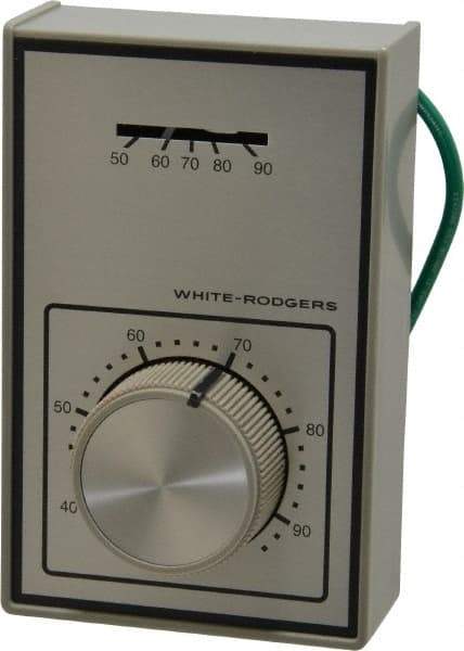 White-Rodgers - 40 to 90°F, 1 Heat, 1 Cool, Light-Duty Line Voltage Thermostat - 120 to 277 Volts, SPDT Switch - All Tool & Supply