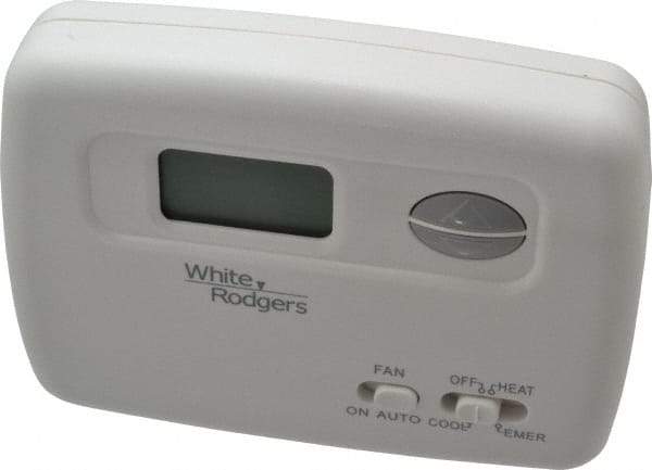 White-Rodgers - 45 to 99°F, 2 Heat, 1 Cool, Economy Digital Heat Pump Thermostat (Hardwired with Battery Back-Up) - 20 to 30 Volts, Electronic Switching Switch - All Tool & Supply