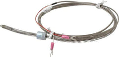 Thermo Electric - 32 to 900°F, J Universal Temp, Thermocouple Probe - 7-1/2 Ft. Cable Length, Stripped Ends with Spade Lugs, 1/4 Inch Probe Sheath Length, 1 Sec Response Time - All Tool & Supply