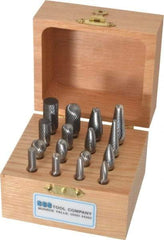 SGS Pro - 16 Piece, 1/4" Shank Burr Set - Tungsten Carbide, Multiple Head Shape - All Tool & Supply