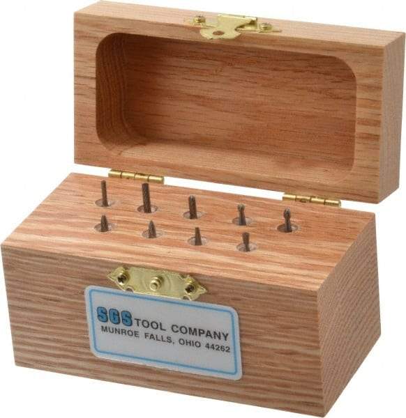 SGS Pro - 9 Piece, 3/32" Shank Burr Set - Tungsten Carbide, Multiple Head Shape - All Tool & Supply