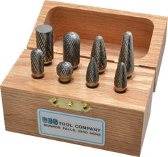 SGS Pro - 8 Piece, 1/4" Shank Burr Set - Tungsten Carbide, Multiple Head Shape - All Tool & Supply