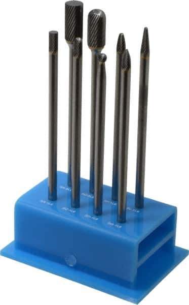 SGS Pro - 8 Piece, 1/4" Shank Burr Set - Tungsten Carbide, Multiple Head Shape - All Tool & Supply