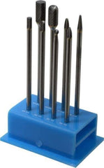 SGS Pro - 8 Piece, 1/4" Shank Burr Set - Tungsten Carbide, Multiple Head Shape - All Tool & Supply