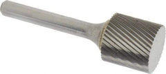 SGS Pro - 3/4" Cut Diam, 1/4" Shank Diam, Cylinder Head Single Cut Burr - Carbide, Flat End, 3/4" LOC, 2-1/2" OAL - All Tool & Supply