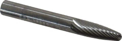 SGS Pro - 1/4" Cut Diam, 1/4" Shank Diam, Tree Head Single Cut Burr - Carbide, Radius End, 3/4" LOC - All Tool & Supply