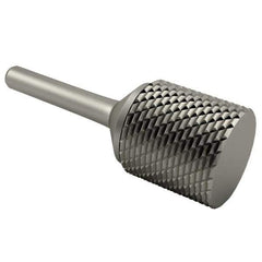 SGS Pro - 1" Cut Diam, 1/4" Shank Diam, Cylinder Head Double Cut Burr - Carbide, Flat End, 1" LOC, 2-3/4" OAL - All Tool & Supply