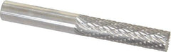 SGS Pro - 1/4" Cut Diam, 1/4" Shank Diam, Cylinder with End Cut Head Double Cut Burr - Carbide, End Cut End, 1" LOC - All Tool & Supply