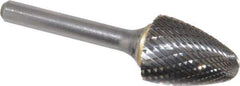 SGS Pro - 3/4" Cut Diam, 1/4" Shank Diam, Tree with Radius Head Double Cut Burr - Carbide, Radius End, 1" LOC - All Tool & Supply