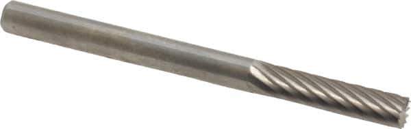 SGS Pro - 1/8" Cut Diam, 1/8" Shank Diam, Cylinder with End Cut Head Single Cut Burr - Carbide, End Cut End, 9/16" LOC - All Tool & Supply