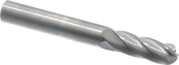 SGS Pro - 1/4" Cut Diam, 1/4" Shank Diam, Cylinder with Radius Head Single Cut Burr - Carbide, Radius End, 3/4" LOC, 2" OAL - All Tool & Supply