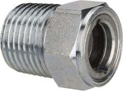 Trico - 1" Sight Diam, 1/2" Thread, 1-3/32" OAL, Viewport Sight Glass & Flow Sight - 7/8" Hex Head, With Baffle - All Tool & Supply