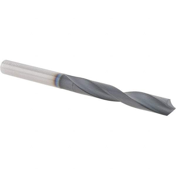 SGS - Letter F 118° Solid Carbide Jobber Drill - AlTiN Finish, Right Hand Cut, Spiral Flute, Straight Shank, 3-1/4" OAL, Four Facet Point - All Tool & Supply