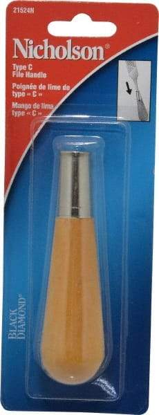 Nicholson - 4-1/2" Long x 1-3/16" Diam File Handle - For Use with 6, 8 & 10" Files - All Tool & Supply