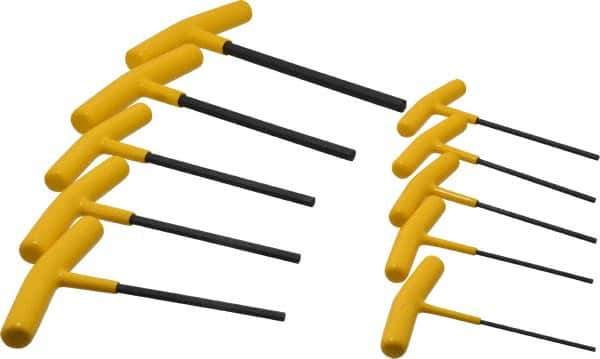 Bondhus - 10 Piece T-Handle Hex Key Set - Hex Range 3/32 to 3/8", Protanium High Torque Steel - All Tool & Supply