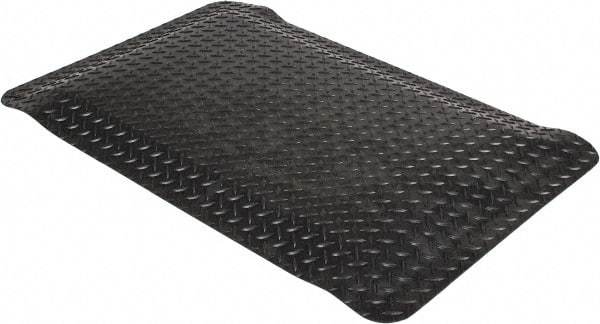 Wearwell - 3' Long x 2' Wide, Dry Environment, Anti-Fatigue Matting - Black, Vinyl with Nitrile Blend Base, Beveled on 4 Sides - All Tool & Supply