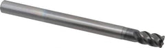 OSG - 8mm, 4 Flute, Single End, Solid Carbide, 1mm Corner Radius End Mill - 100mm OAL, 45° Helix, Right Hand Flute, 12mm LOC, Right Hand Cut, 24mm Extended Reach - All Tool & Supply