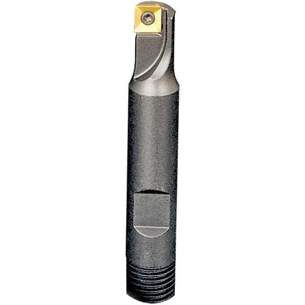 Iscar - 3/4" Cut Diam, 0.22" Max Depth of Cut, 3/4" Shank Diam, 3" OAL, Indexable Square Shoulder End Mill - QOMT 0602.., SOMT 0602.., XOMT 0602.. Inserts, Weldon Shank, 90° Lead Angle, Series Heliquad - All Tool & Supply