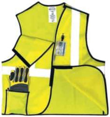 OccuNomix - Size 2XL High Visibility Yellow Solid Breakaway Vest - 48 to 50" Chest, ANSI 107-2015, Hook & Loop Closure, 3 Pockets, Polyester - All Tool & Supply