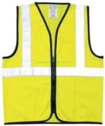 OccuNomix - Size 5XL High Visibility Yellow Solid General Purpose Vest - 60 to 62" Chest, ANSI 107-2015, Zipper Closure, Polyester - All Tool & Supply