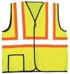 OccuNomix - Size 3XL High Visibility Yellow Solid General Purpose Vest - 52 to 54" Chest, ANSI 107-2015, Hook & Loop Closure, 2 Pockets, Polyester - All Tool & Supply