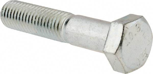 Value Collection - M12x1.75mm Metric Coarse, 60mm Length Under Head Hex Head Cap Screw - Partially Threaded, Grade 10.9 Alloy Steel, Zinc-Plated Finish, 19mm Hex - All Tool & Supply