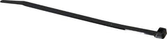 Made in USA - 8.7" Long Black Nylon Standard Cable Tie - 120 Lb Tensile Strength, 1.93mm Thick, 52.3mm Max Bundle Diam - All Tool & Supply