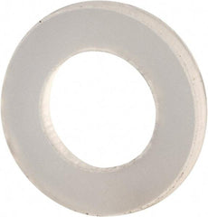 Made in USA - #4 Screw, Grade 6/6 Nylon Standard Flat Washer - 0.12" ID x 0.22" OD, 0.031" Thick, Plain Finish - All Tool & Supply