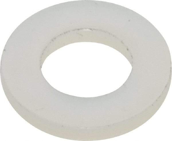 Made in USA - #12 Screw, Grade 6/6 Nylon Standard Flat Washer - 0.252" ID x 0.472" OD, 0.062" Thick, Plain Finish - All Tool & Supply