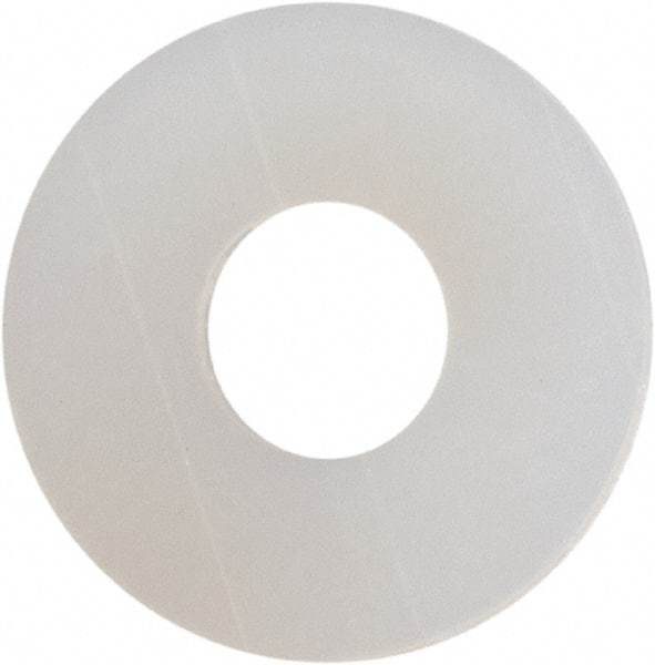 Made in USA - #3 Screw, Grade 6/6 Nylon Standard Flat Washer - 0.109" ID x 0.312" OD, 0.031" Thick, Plain Finish - All Tool & Supply