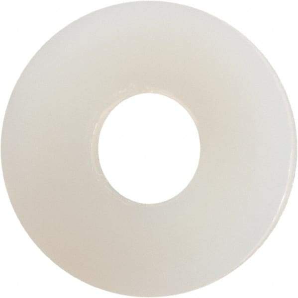 Made in USA - #5 Screw, Grade 6/6 Nylon Standard Flat Washer - 0.141" ID x 0.406" OD, 0.04" Thick, Plain Finish - All Tool & Supply