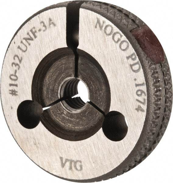 Vermont Gage - 10-32 No Go Single Ring Thread Gage - Class 3A, Tool Steel - All Tool & Supply