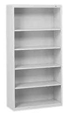 Tennsco - 5 Shelf, 66" High x 34-1/2" Wide Bookcase - 13-1/2" Deep, Steel, Putty - All Tool & Supply