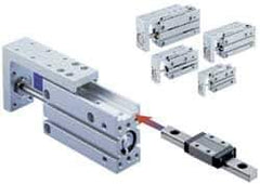 SMC PNEUMATICS - 6mm Bore x 20mm Stroke Compact Slide Cylinder - 101.5 Max psi, 14 to 158°F, M5x0.8 Port, 59.5mm Long x 16mm Wide x 39mm High - All Tool & Supply