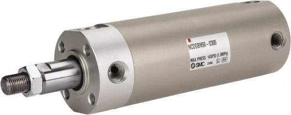 SMC PNEUMATICS - 2" Bore Double Acting Air Cylinder - 1/4 Port, 1/2-20 Rod Thread, 140 Max psi, 40 to 140°F - All Tool & Supply