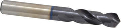 Accupro - 1/2" 120° Spiral Flute Cobalt Screw Machine Drill Bit - TiAlN Finish, Right Hand Cut, 51mm Flute Length, 102mm OAL, Faceted Point, Straight Shank - All Tool & Supply