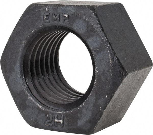 Value Collection - 1-3/8 - 6 UNC Steel Right Hand Heavy Hex Nut - 2-3/16" Across Flats, 1-11/32" High, Uncoated, 2B Class of Fit - All Tool & Supply