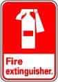 NMC - Fire Extinguisher, Pressure Sensitive Vinyl Fire Sign - 10" Wide x 14" High - All Tool & Supply