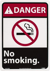 NMC - "Danger - No Smoking", 14" Long x 10" Wide, Rigid Plastic Safety Sign - Rectangle, 0.05" Thick, Use for Accident Prevention - All Tool & Supply