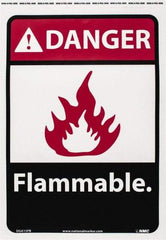 NMC - Danger - Flammable, Pressure Sensitive Vinyl Fire Sign - 10" Wide x 14" High - All Tool & Supply