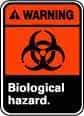 NMC - "Warning - Biological Hazard", 10" Long x 7" Wide, Pressure-Sensitive Vinyl Safety Sign - Rectangle, 0.004" Thick, Use for Hazardous Materials - All Tool & Supply