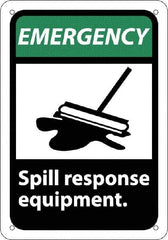 NMC - "Emergency - Spill Response Equipment", 10" Long x 7" Wide, Rigid Plastic Safety Sign - Rectangle, 0.05" Thick, Use for Accident Prevention - All Tool & Supply