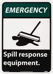 NMC - "Emergency - Spill Response Equipment", 14" Long x 10" Wide, Rigid Plastic Safety Sign - Rectangle, 0.05" Thick, Use for Accident Prevention - All Tool & Supply