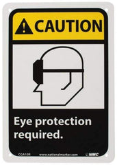 NMC - "Caution - Eye Protection Required", 10" Long x 7" Wide, Rigid Plastic Safety Sign - Rectangle, 0.05" Thick, Use for Accident Prevention - All Tool & Supply